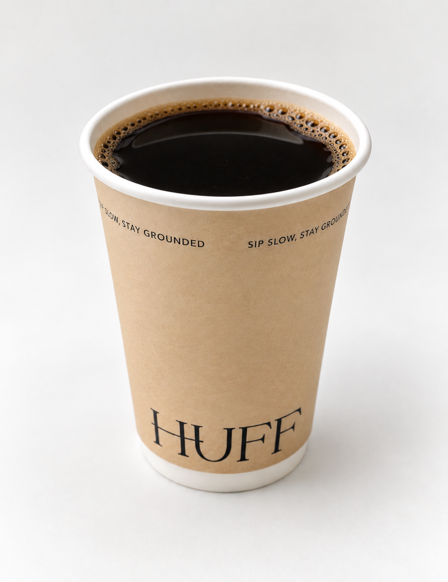 HUFF brewed coffee